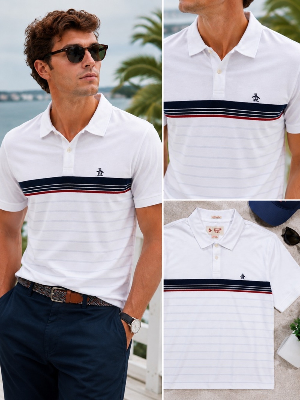 Original Penguin Striped Polo Shirt Men’s Small